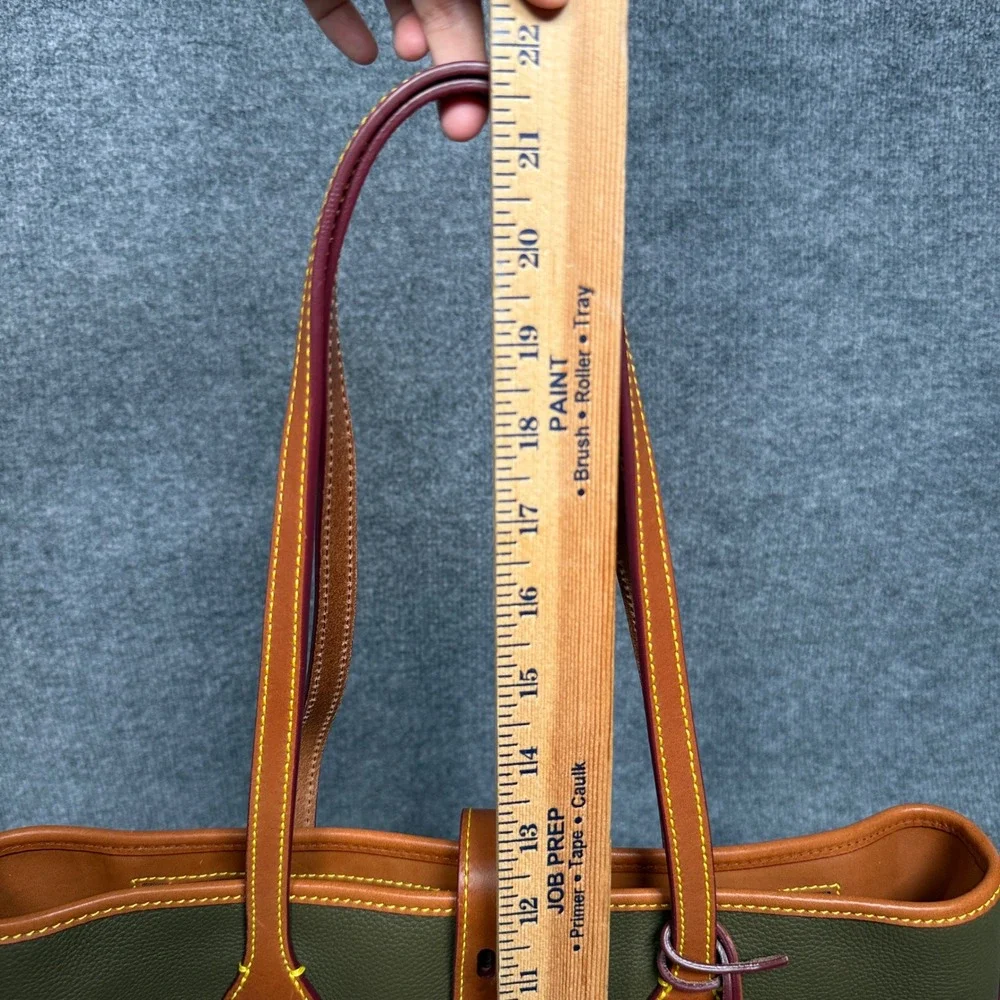 Dooney & Bourke Large Tote Bag Olive Green All Weather Leather 3.0 Top Handle